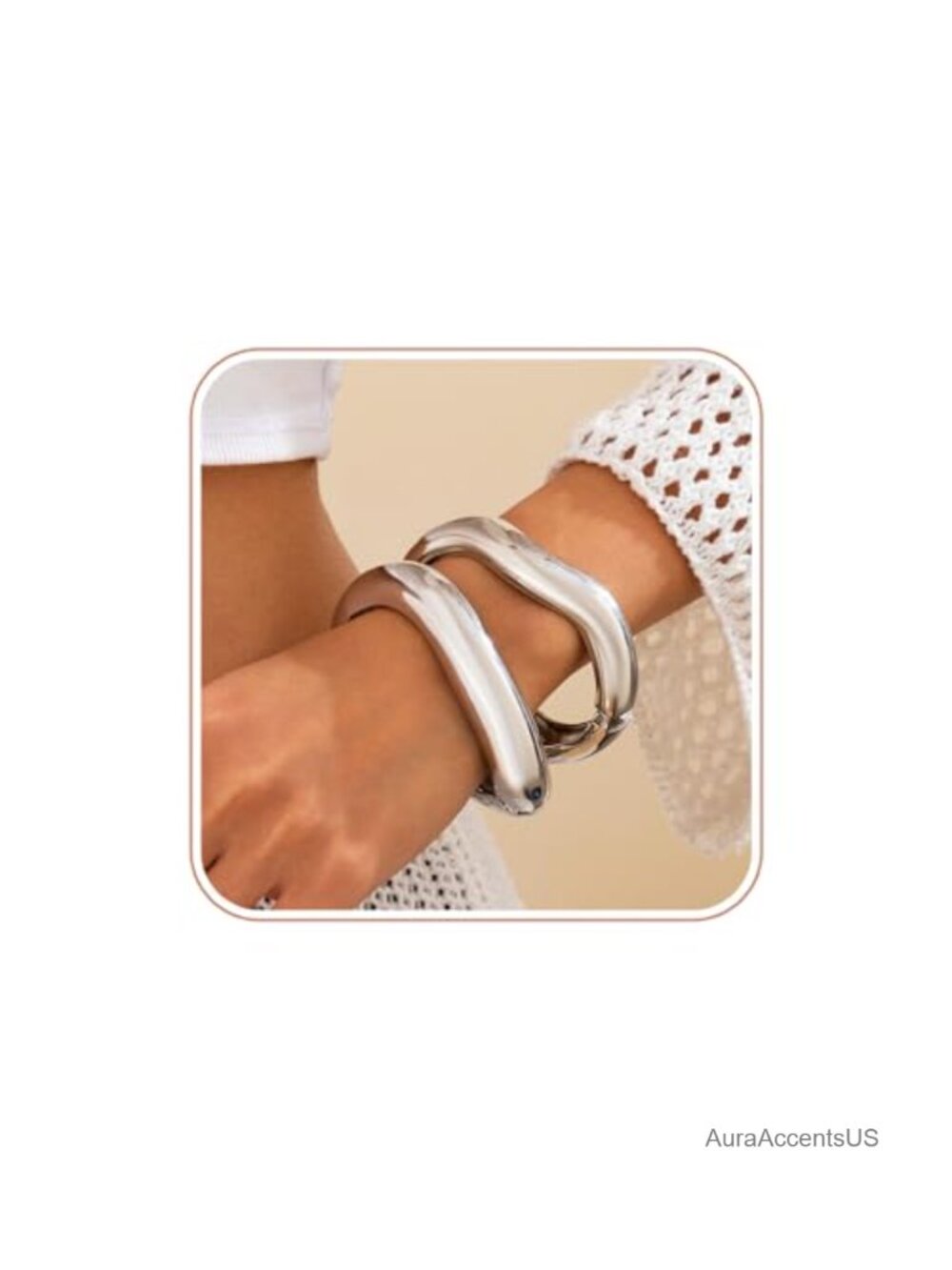 Gold Chunky Wide Cuff Bangle Bracelet for Women Hinged Open Irregular